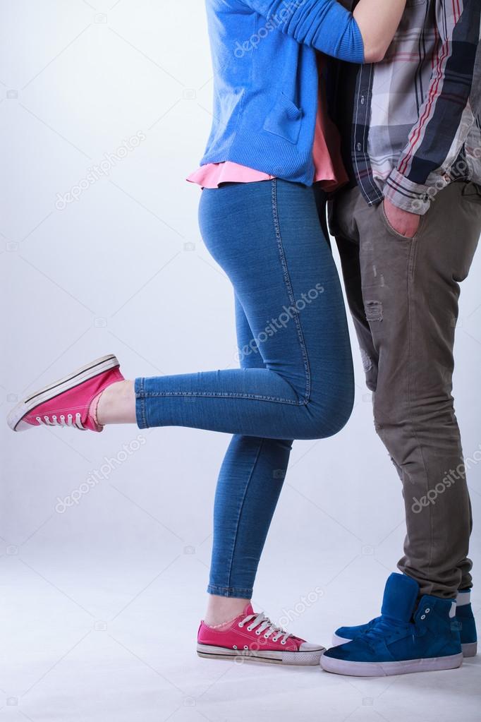 Teenagers standing close