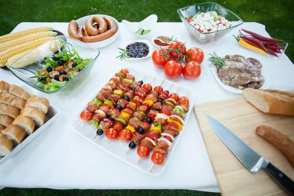 Full of tasty grill food — Stock Photo, Image