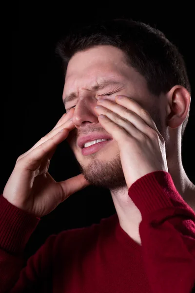 副鼻腔の痛みを持つ男 — ストック写真