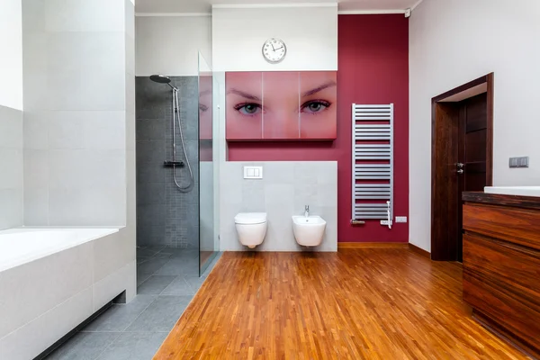 Wooden bathroom — Stock Photo, Image
