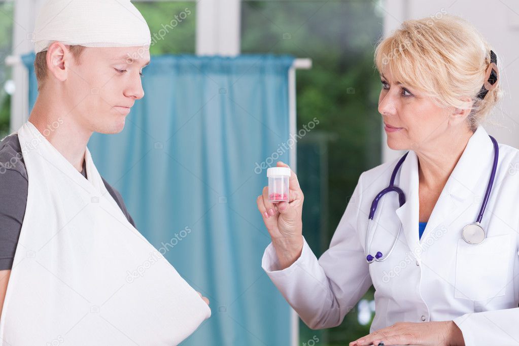 Doctor giving medicine