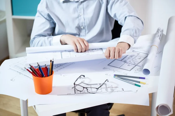 Man working in architectural office — Stock Photo, Image