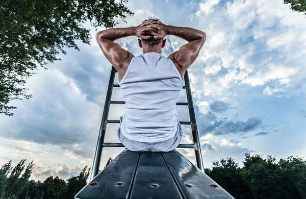 Sexy man during training — Stock Photo, Image