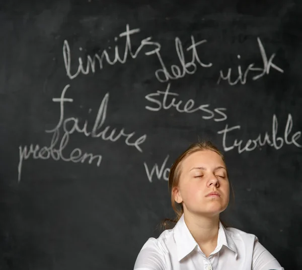 Meisje denken over problemen — Stockfoto