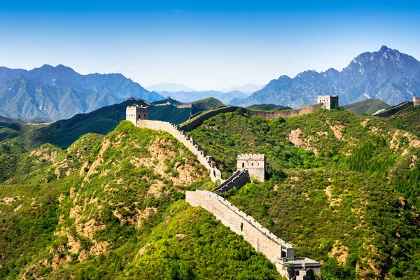 Muren i sommardag, jinshanling avsnitt nära beijing — Stockfoto