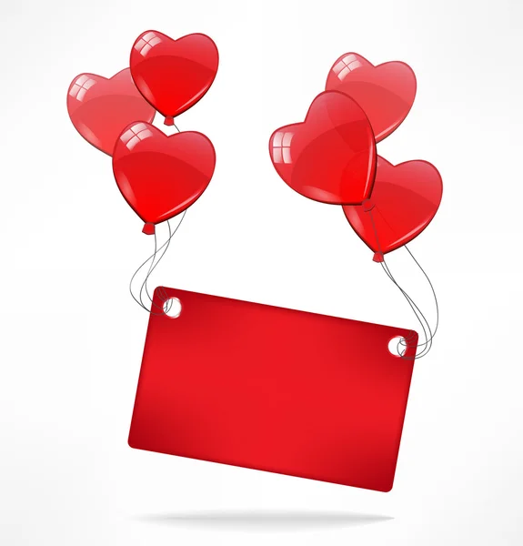Kırmızı kalp kağıt etiket — Stok Vektör