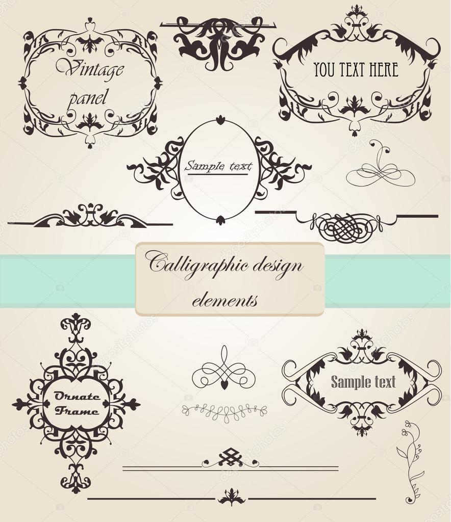 calligraphic design elements and page decoration