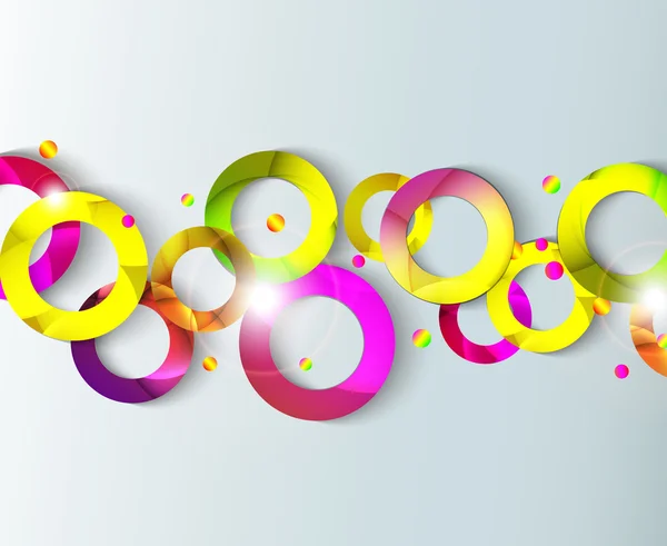 Abstract from bright multi-colored rings — Stock Vector