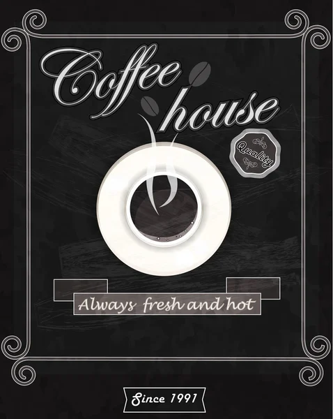 Koffie huis kaart. vector. — Stockvector