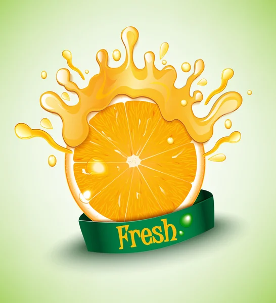 Juicy orange — Stock Vector