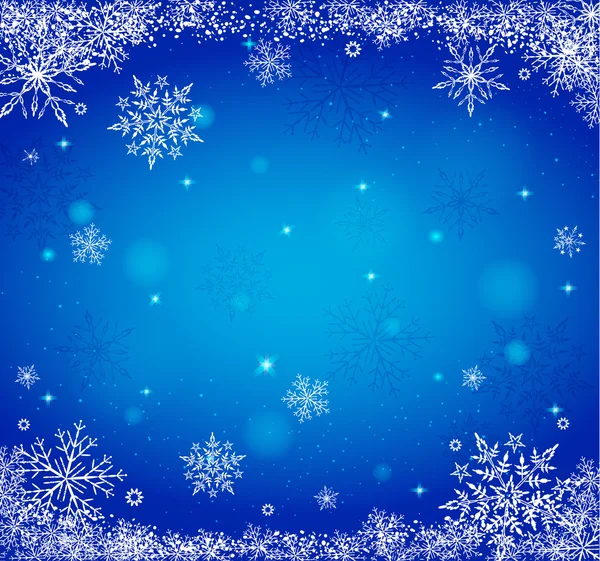 雪の結晶とクリスマスの背景. — ストックベクタ