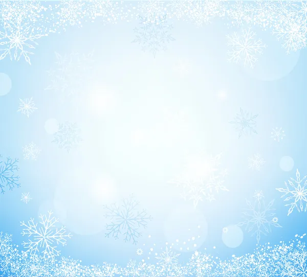 Fondo de Navidad con copos de nieve en invierno — Vector de stock