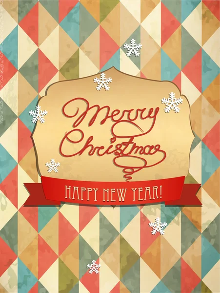 Tipografía Tarjeta de felicitación navideña. Feliz Navidad. . — Vector de stock