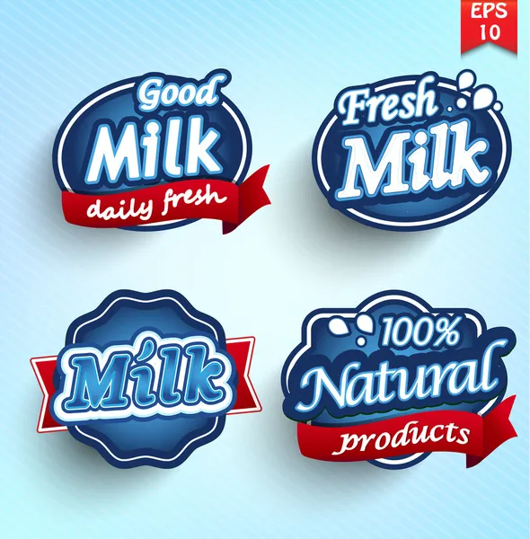 Gården mjölk etikett, märke eller sigill — Stock vektor