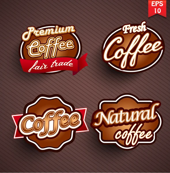 Etiqueta de café, insignia o sello — Vector de stock