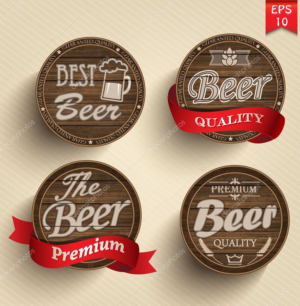 Set of beer product logo labels