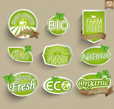 Doğal Organik ürün etiketleri, amblem ve rozetleri