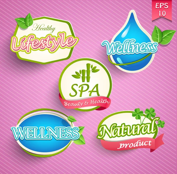 Icons for spa and healthy lifestyle — Stock Vector