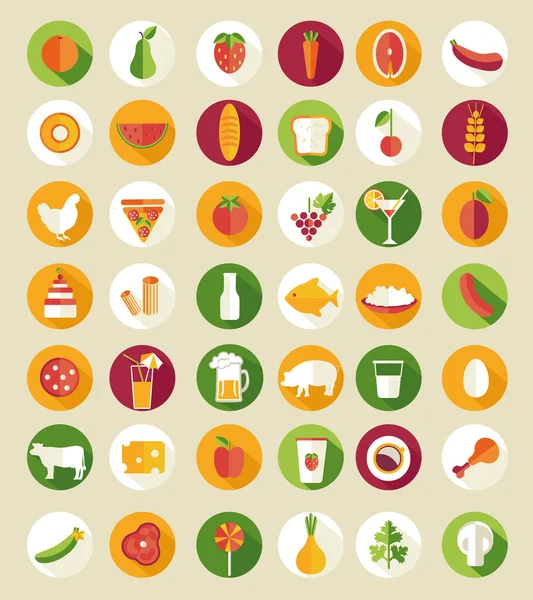 Iconos de diseño de alimentos y bebidas — Archivo Imágenes Vectoriales