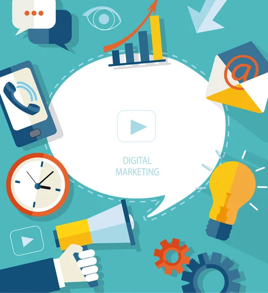 Concetto di marketing digitale. — Vettoriale Stock