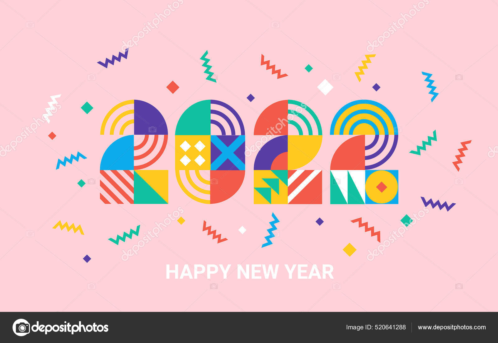 2022 Новогоднее Знамя Номерами Простых Геометрических