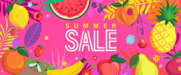 Bright Sale Banner Summer 2022 Template Offer Big Discounts Hot — 图库矢量图片