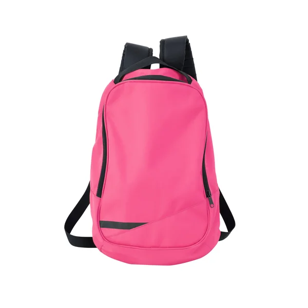 Рожевий рюкзак ізольований з контуром — стокове фото