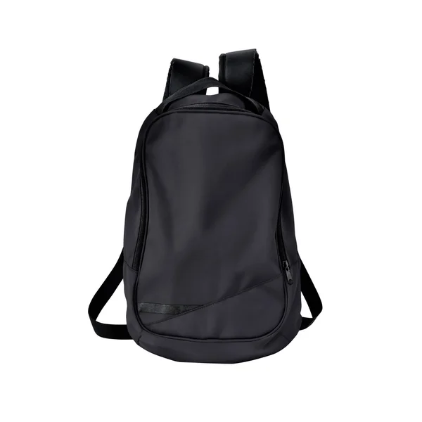 Yolu ile izole siyah sırt çantası — Stok fotoğraf