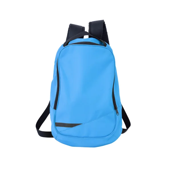 Блакитний рюкзак ізольований з контуром — стокове фото