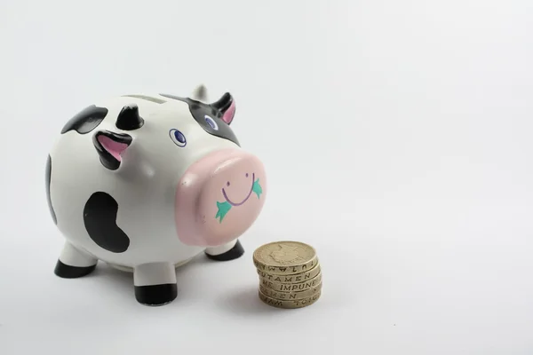 Корова с монетами Стоковое Фото