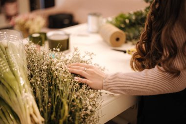 Ortanca dişi seçimi bahar çiçeklerinden bir buket yapar.