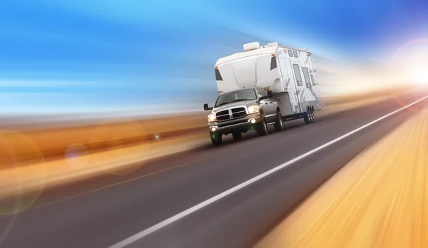 Car with trailer — Stock Photo, Image