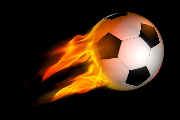 Pallone da calcio fiammeggiante — Foto Stock