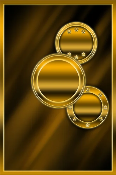 Medaglia d'oro sfondo con tre medaglioni — Foto Stock