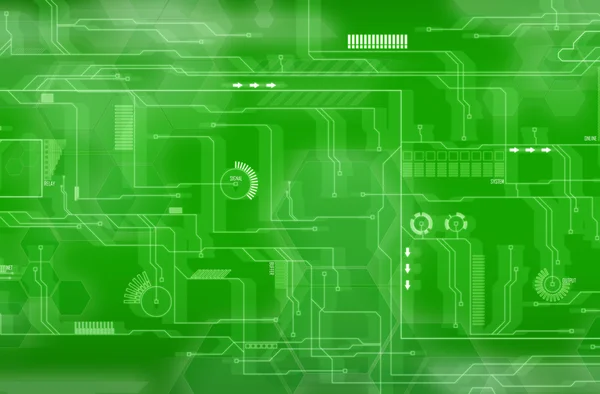Ilustración futurista de una interfaz de ordenador en verde . —  Fotos de Stock