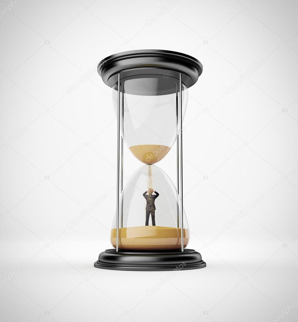 businessman in the hourglass