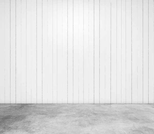 Piso gris y pared de madera de hormigón blanco texturizado — Foto de Stock