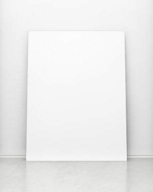 white room with poster on wall clipart