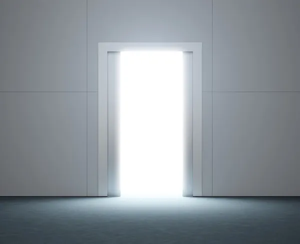 One open doors elevator with light from it — Stock Photo, Image