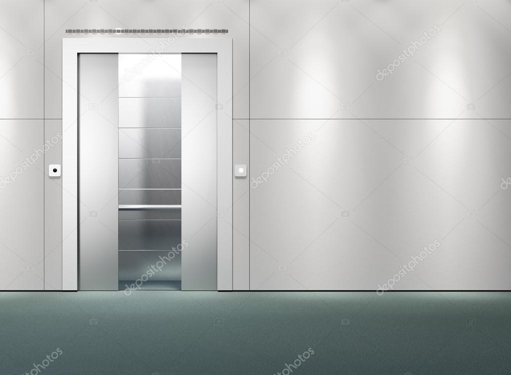 One open doors elevator