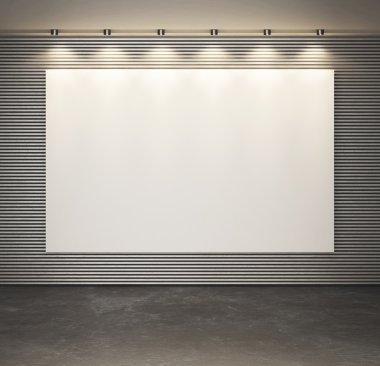 Duvardaki beyaz boş poster