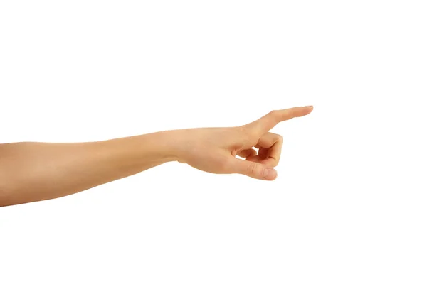 Finger arm indicate on a white background — Stock Photo, Image