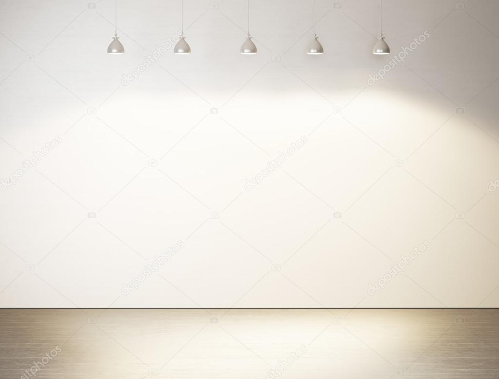 White wall with lamps