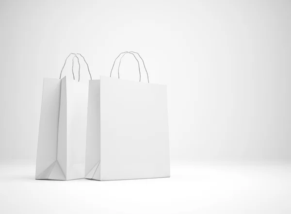 White shopping bags — Stock Photo, Image