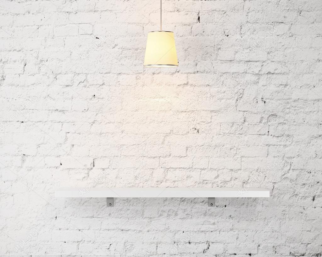 Shelf with lamp