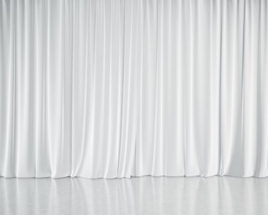 Stage with white curtains clipart