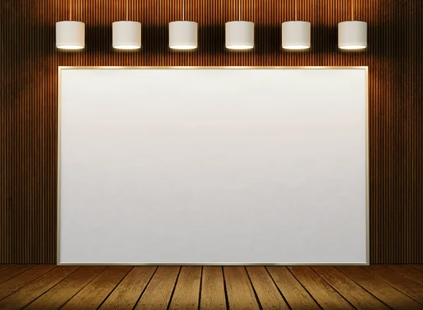 Manifesto bianco interno in legno — Foto Stock