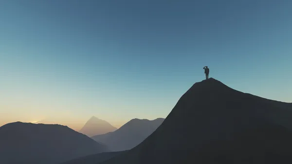 Man looking landscape — Stock Photo, Image