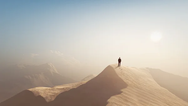 Человек в пустыне — стоковое фото