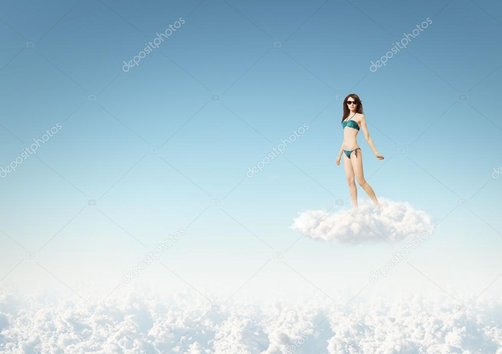 Woman on a cloud